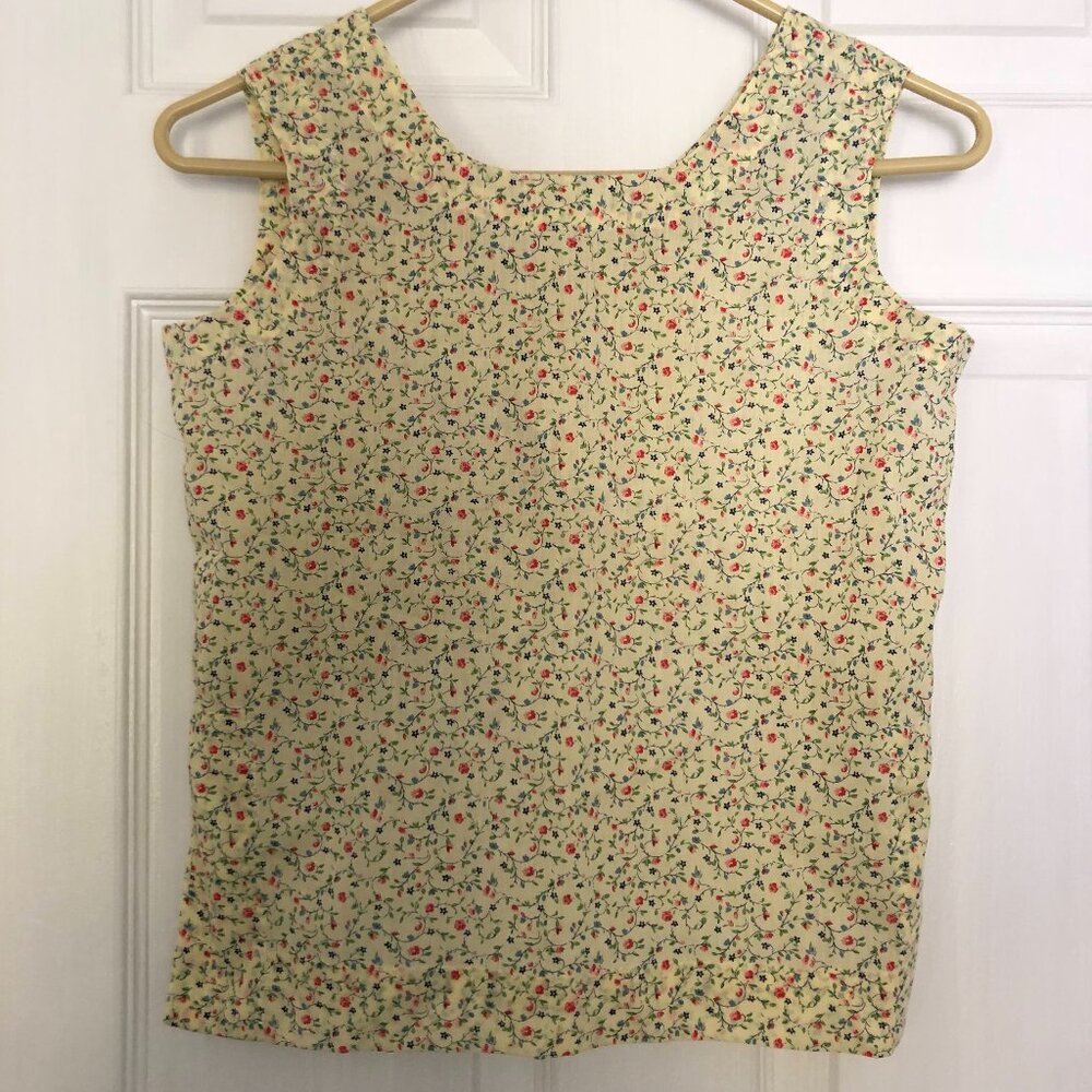 Vintage Floral Open Back Tank Top XS